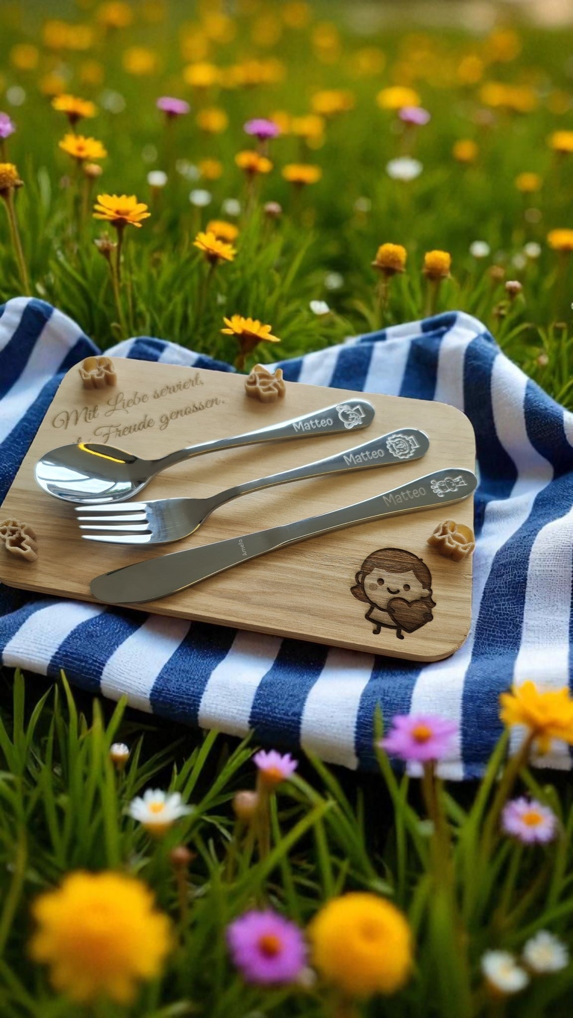 Kinderbesteck-Set mit Tiermotiven – inkl. persönlicher Gravur