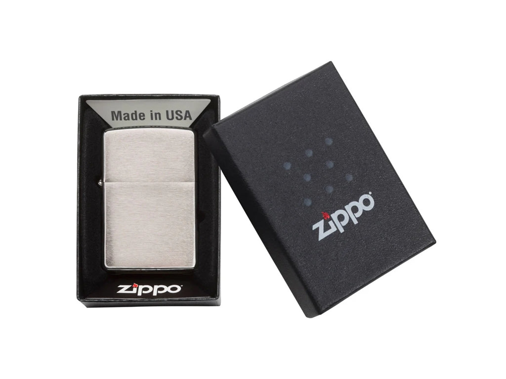 Original Zippo® Feuerzeug Brushed Chrome mit Personalisierter Gravur