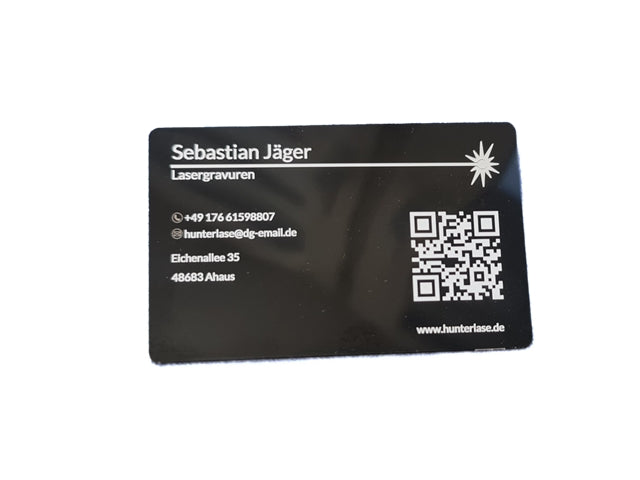 Schwarze Metall-Visitenkarte