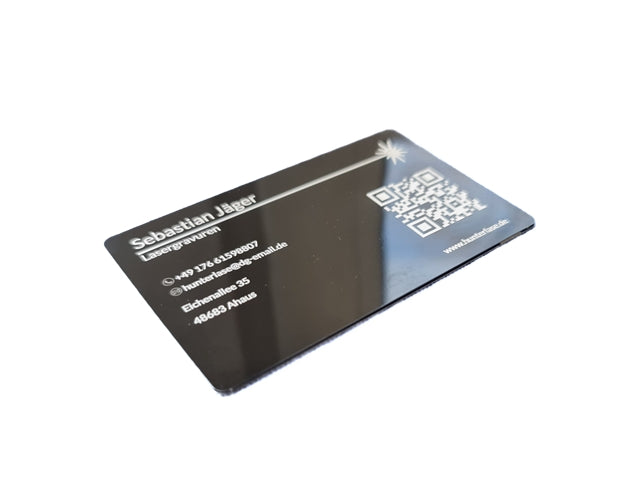 Schwarze Metall-Visitenkarte