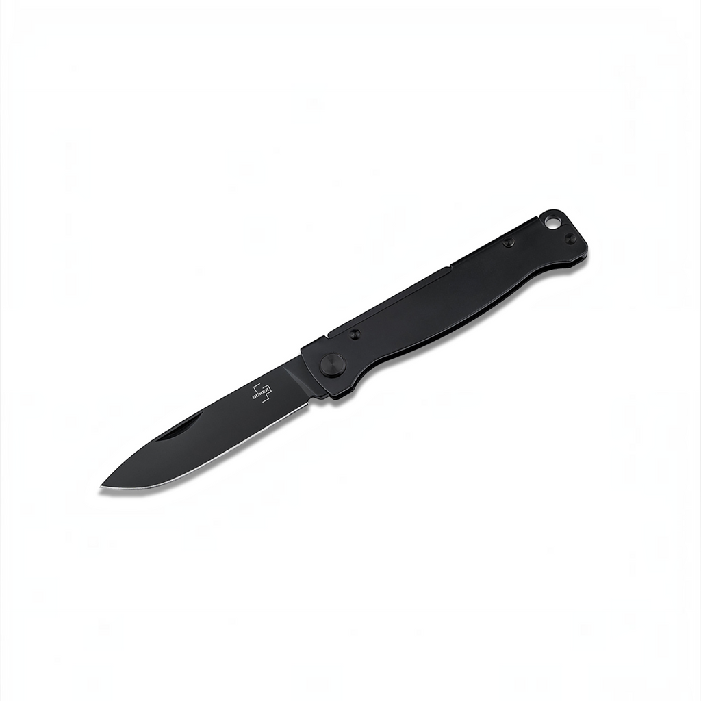 HUNTERLASE Böker Plus Atlas All Black Taschenmesser aus Edelstahl mit schwarzer Klinge und individueller Gravur