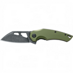 HUNTERLASE FoxEdge Atrax Taschenmesser mit olivgrünem Aluminiumgriff und schwarzer Klinge für individuelle Gravuren