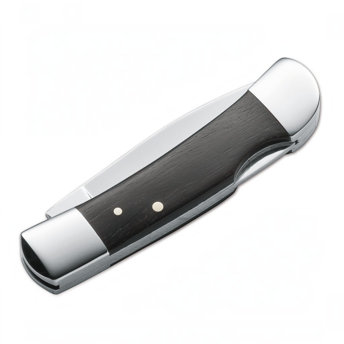 HUNTERLASE Magnum Jewel Taschenmesser mit Palisanderholz Griff und polierten Metallbacken in geschlossener Ansicht