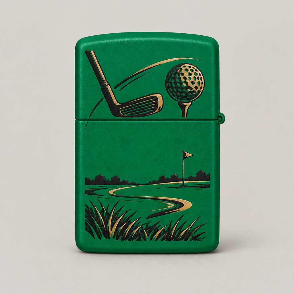 Original Zippo® Feuerzeug Golf Green Matte mit Personalisierter Gravur