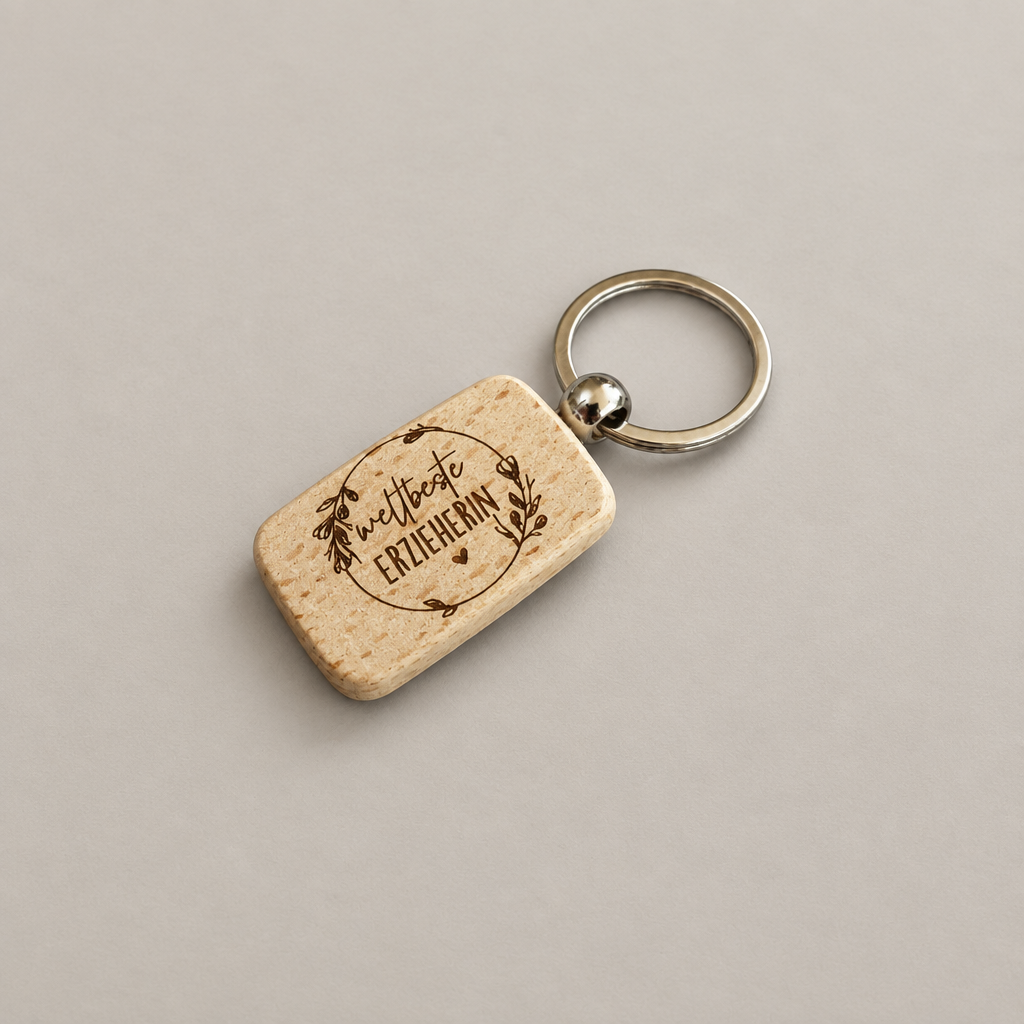 Personalisierter Schlüsselanhänger – Holz