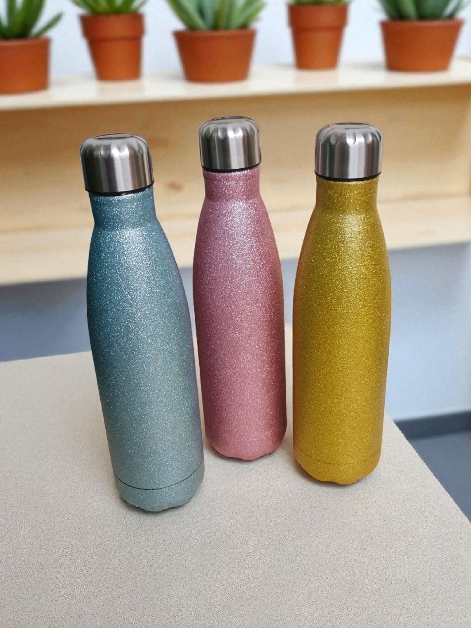 Thermoflasche Glitzer mit Persönlicher Gravur