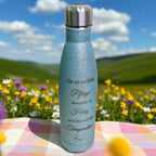 Thermoflasche Blau Glitzer mit Persönlicher Gravur