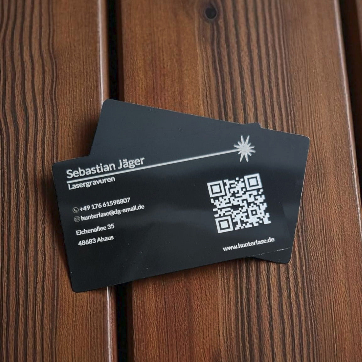 Schwarze Metall-Visitenkarte