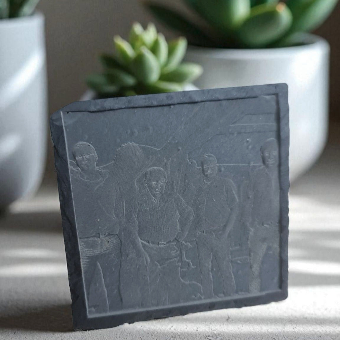 Schieferplatte mit 3D Tiefengravur