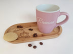Personalisierte Tasse mit Bambus-Tablett