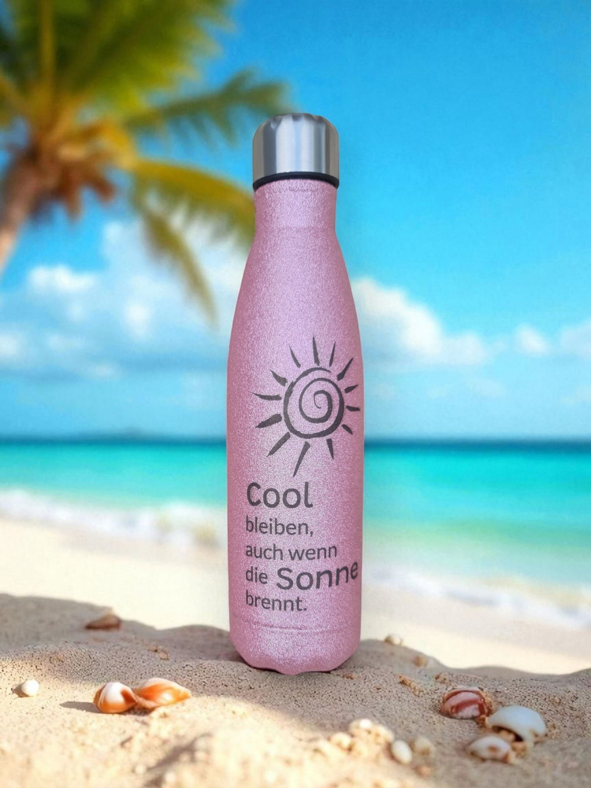 Thermoflasche Glitzer mit Persönlicher Gravur