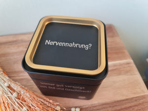 Personalisierte Vorratsbox in Schwarz