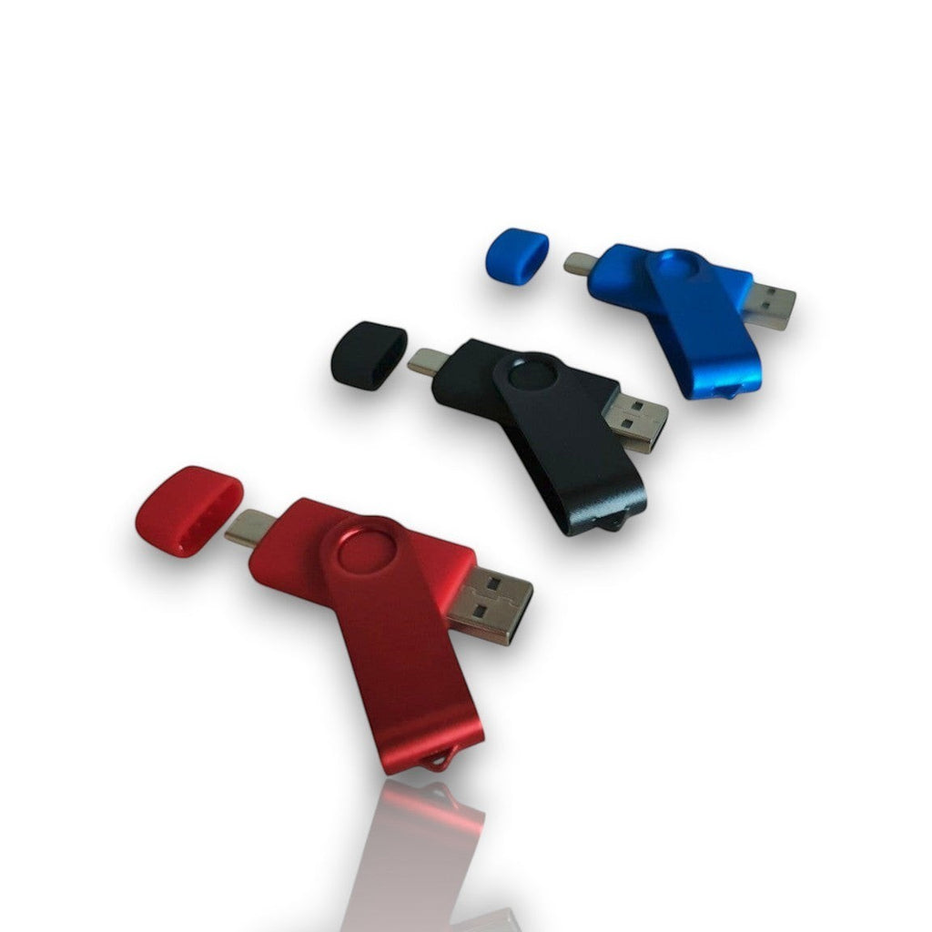 USB-Stick mit Namensgravur / Logo – Metall, USB-C, 8 GB (Rot)