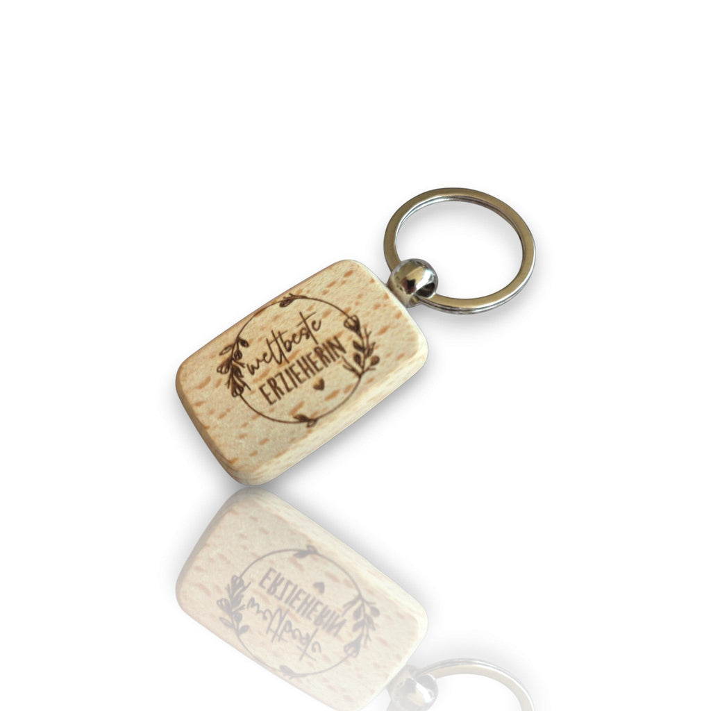 Personalisierter Schlüsselanhänger – Holz