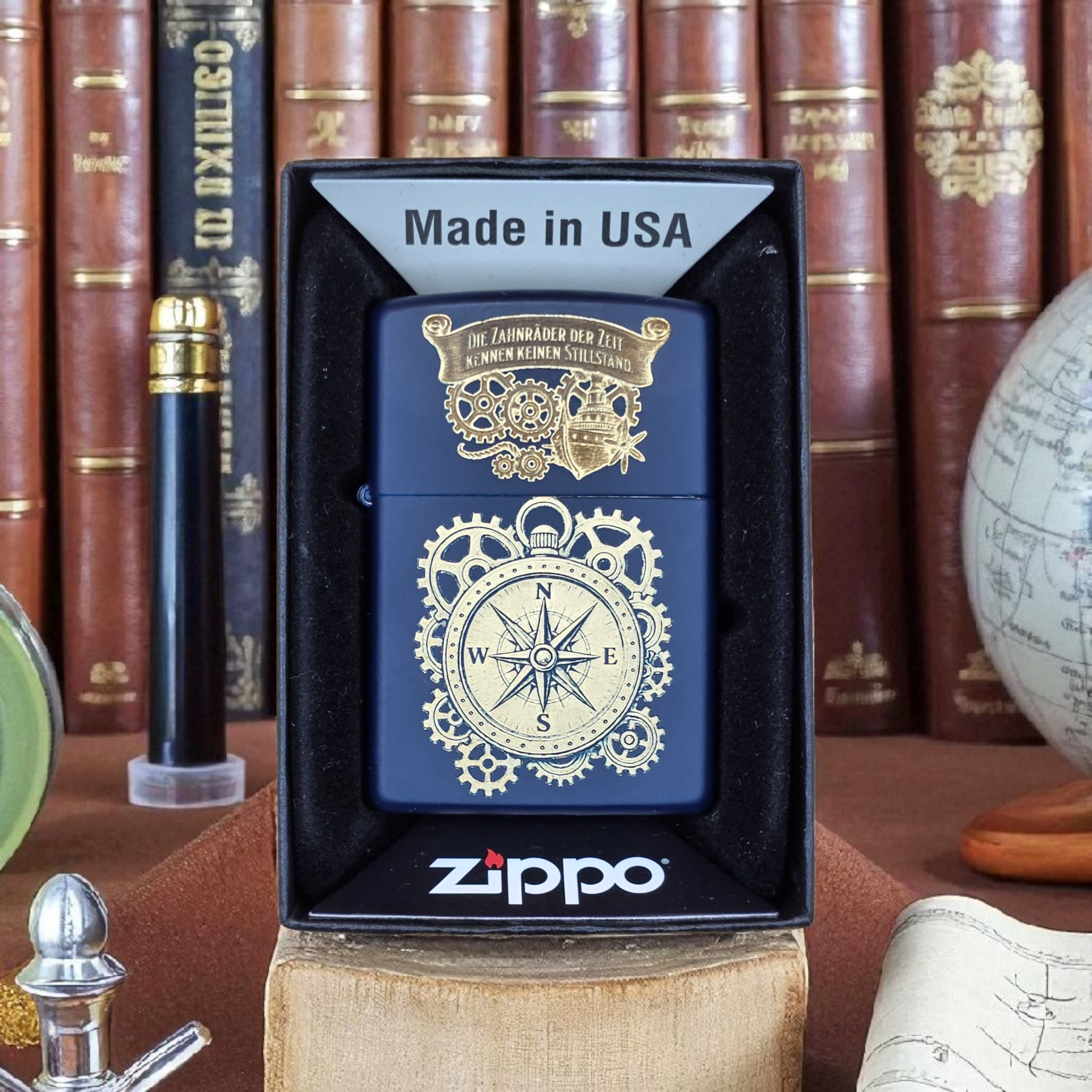 Original Zippo® Feuerzeug Royal Blue Personalisiert "Steampunk Edition"