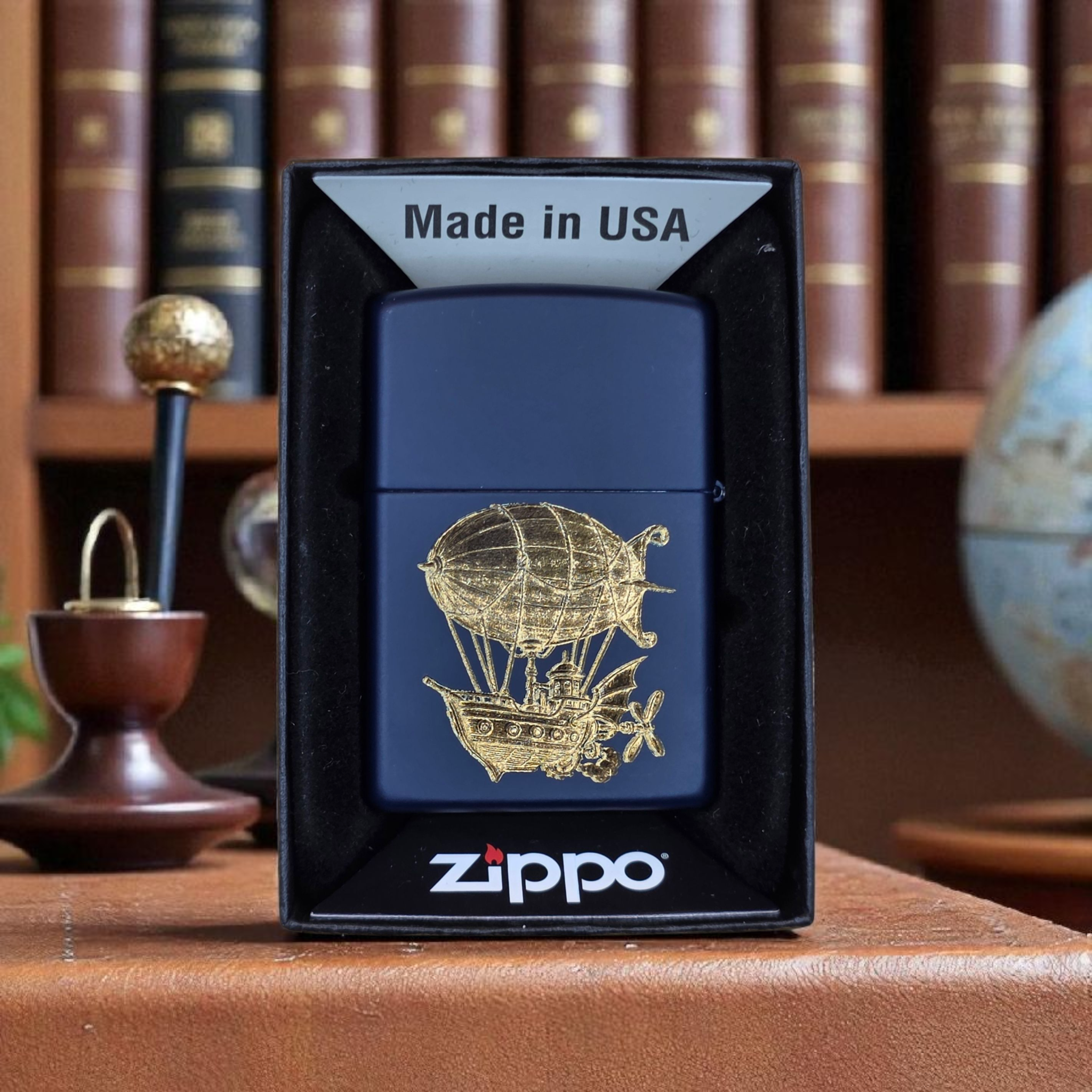 Original Zippo® Feuerzeug Royal Blue Personalisiert "Steampunk Edition"