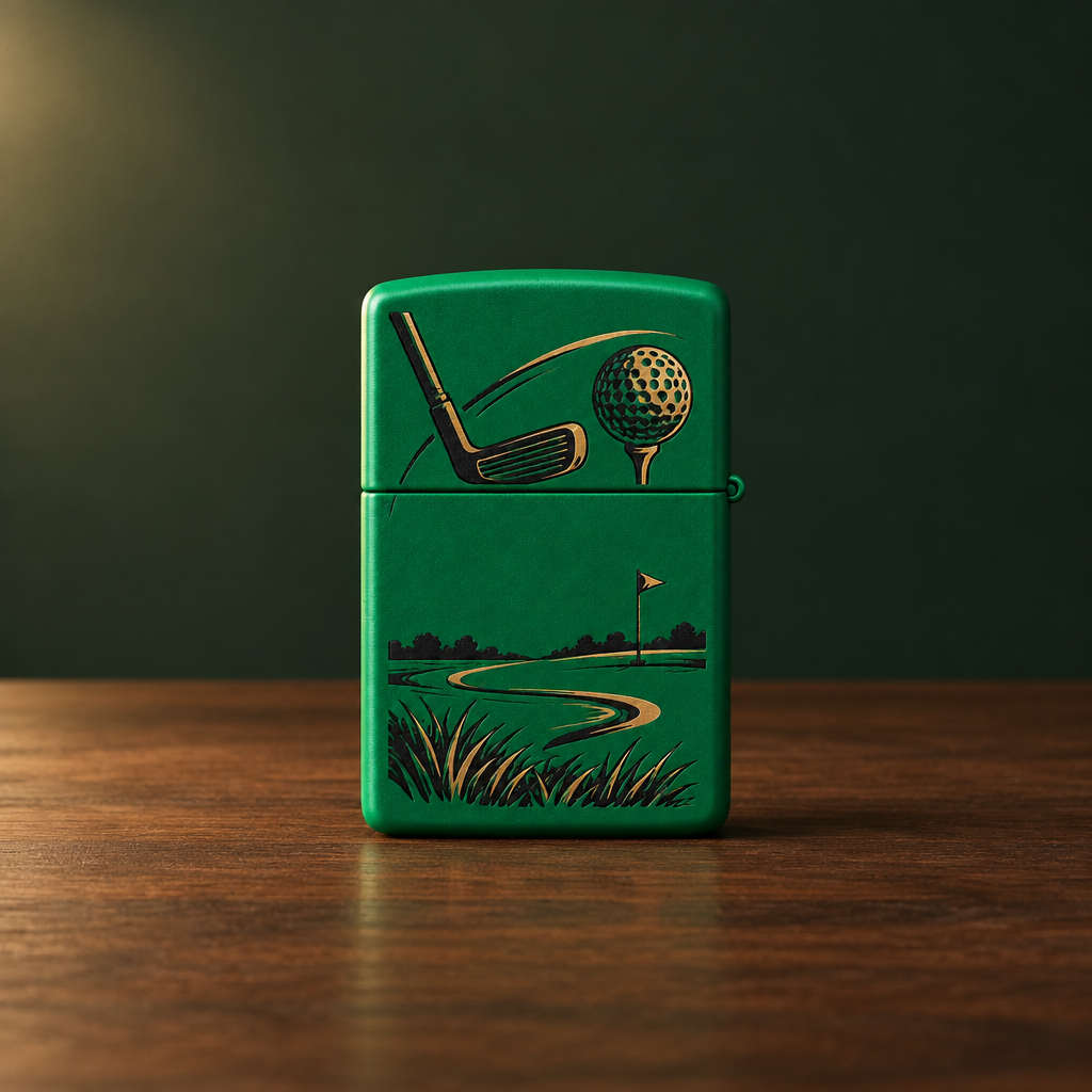 Original Zippo® Feuerzeug Golf Green Matte mit Personalisierter Gravur