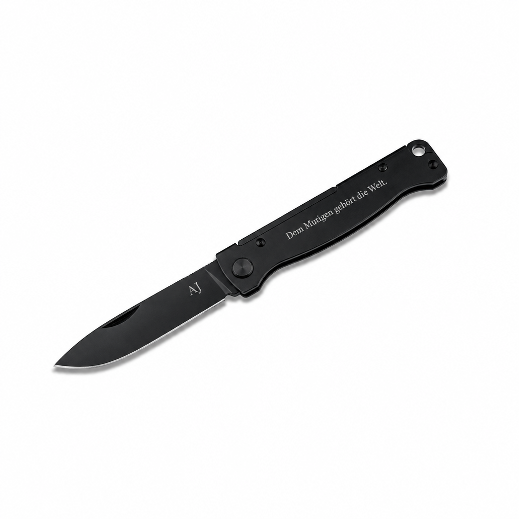 Böker Plus Atlas All Black Taschenmesser mit persönlicher Lasergravur