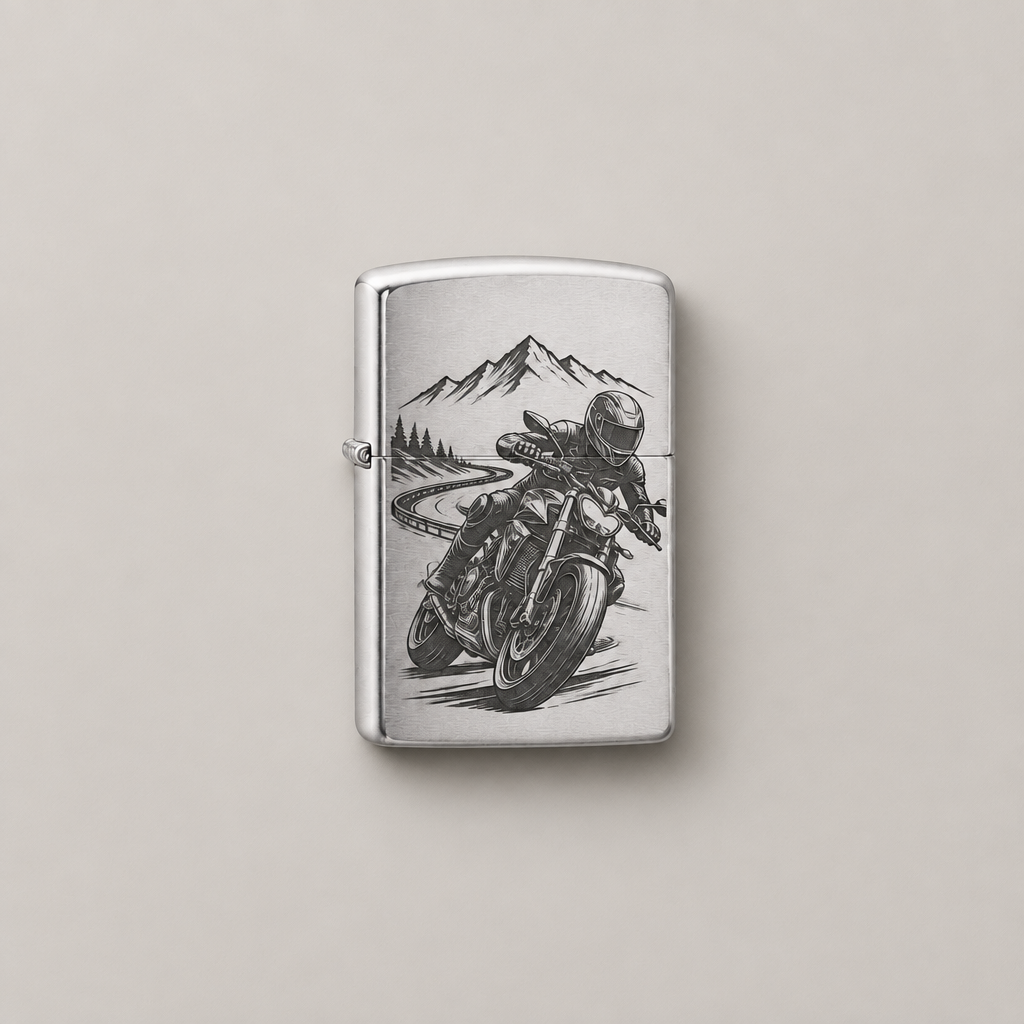 Original Zippo® Feuerzeug Brushed Chrome mit Personalisierter Gravur