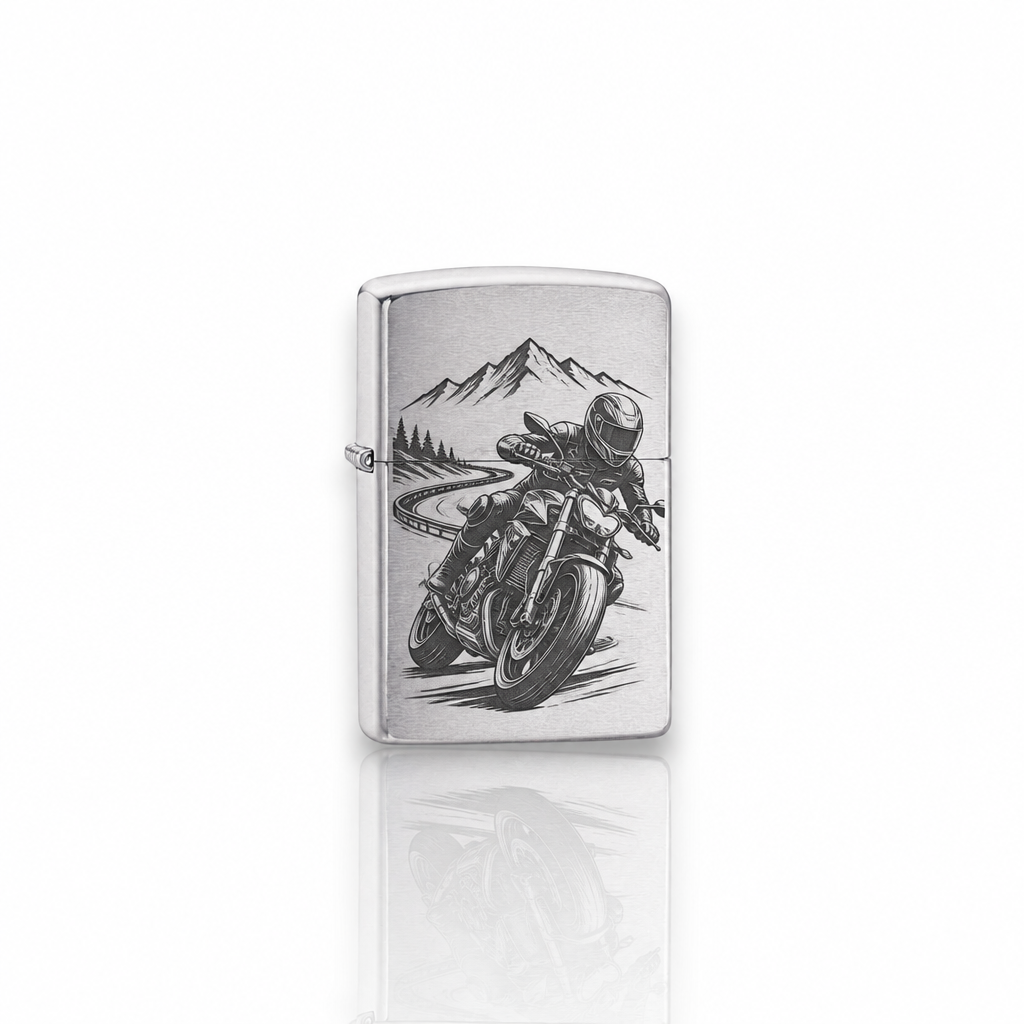 Original Zippo® Feuerzeug Brushed Chrome mit Personalisierter Gravur
