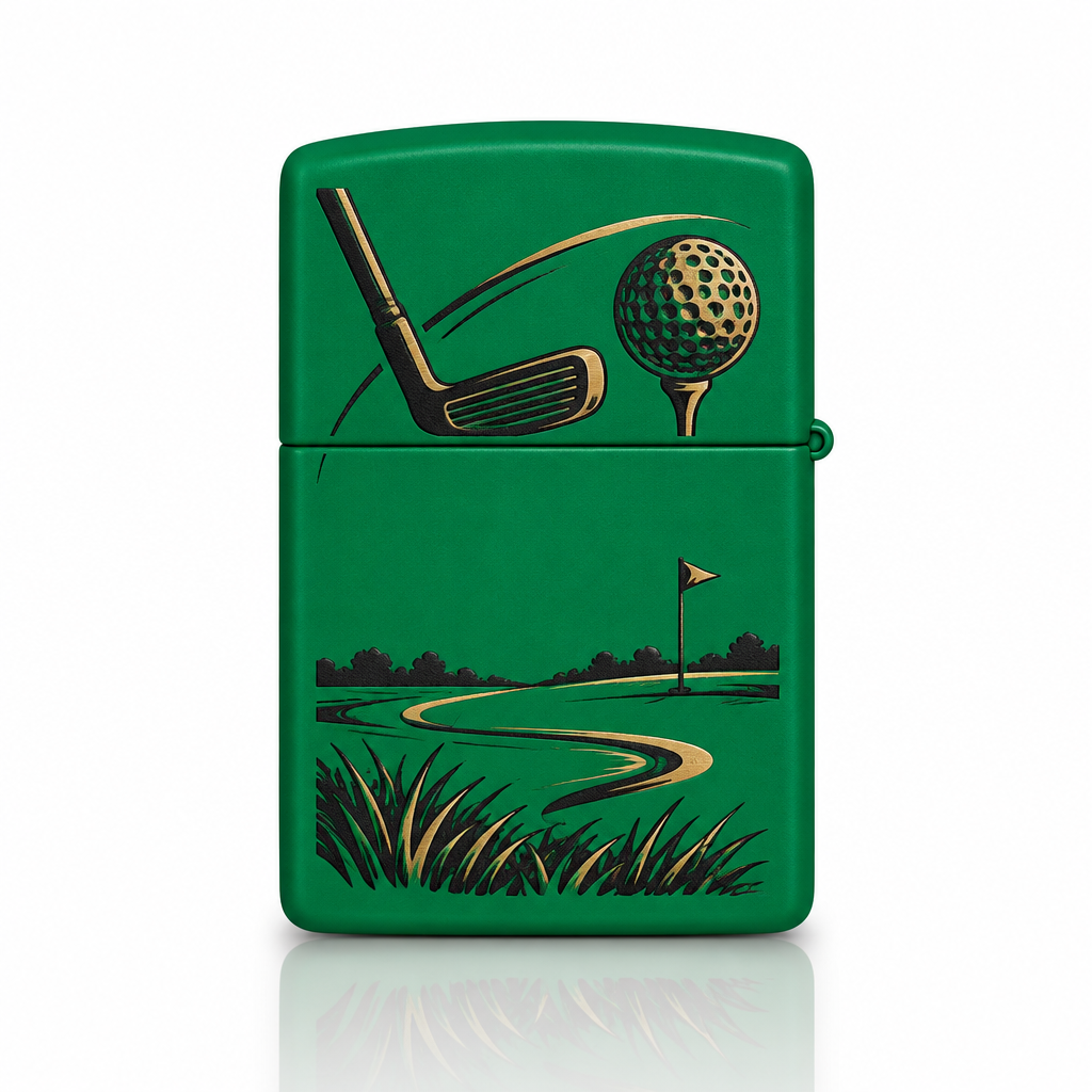 Original Zippo® Feuerzeug Golf Green Matte mit Personalisierter Gravur