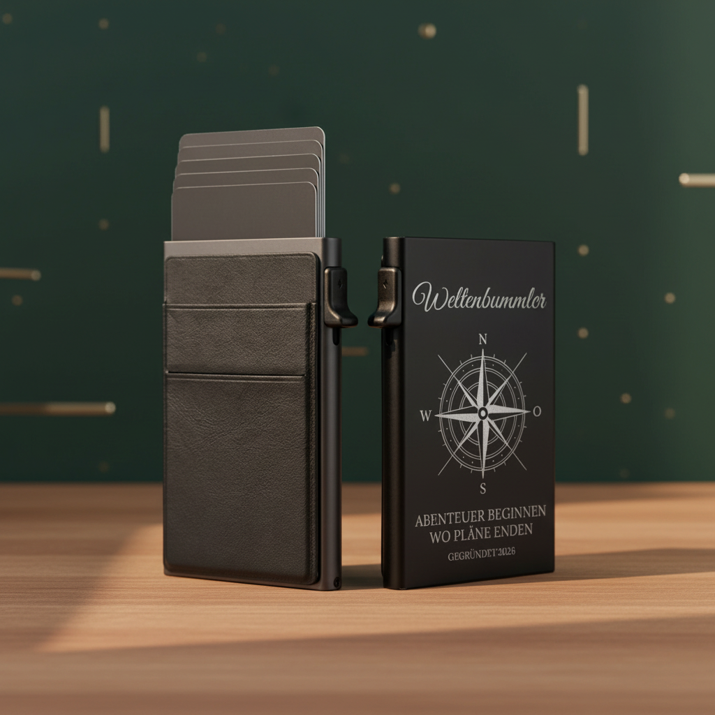 Slim Wallet mit RFID-Schutz und persönlicher Lasergravur