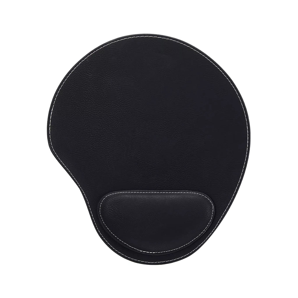 Ergonomisches PU-Leder Mauspad mit Handgelenkauflage – Individuelle Lasergravur (Farbwechsel Braun zu Gold)