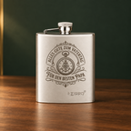 Original Zippo Flachmann (177 ml / 6 oz) aus Edelstahl mit individueller Lasergravur