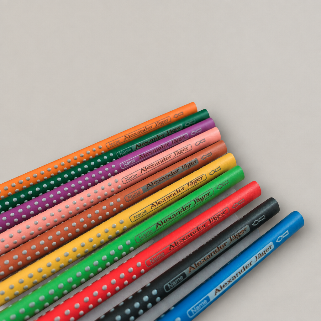 Faber-Castell Colour Grip Buntstifte – 12er-Set mit persönlicher Gravur