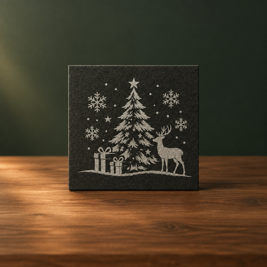 Schieferplatte mit Gravur Quadratisch 10x10cm