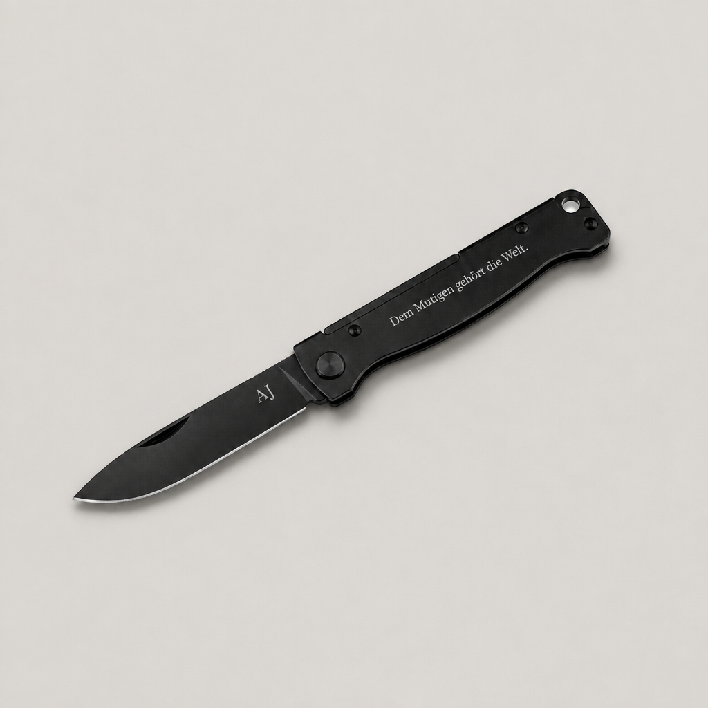 Böker Plus Atlas All Black Taschenmesser mit persönlicher Lasergravur