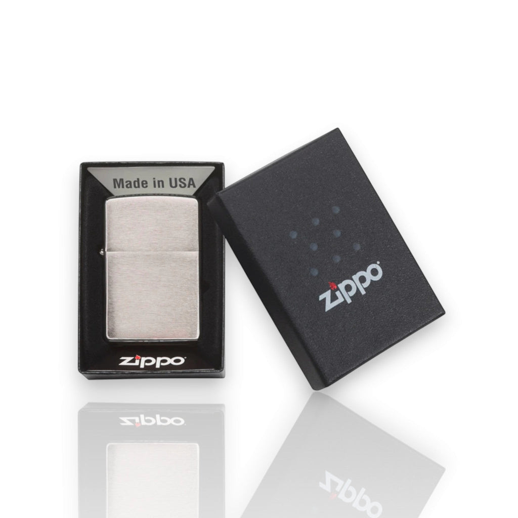 Original Zippo® Feuerzeug Brushed Chrome mit Personalisierter Gravur