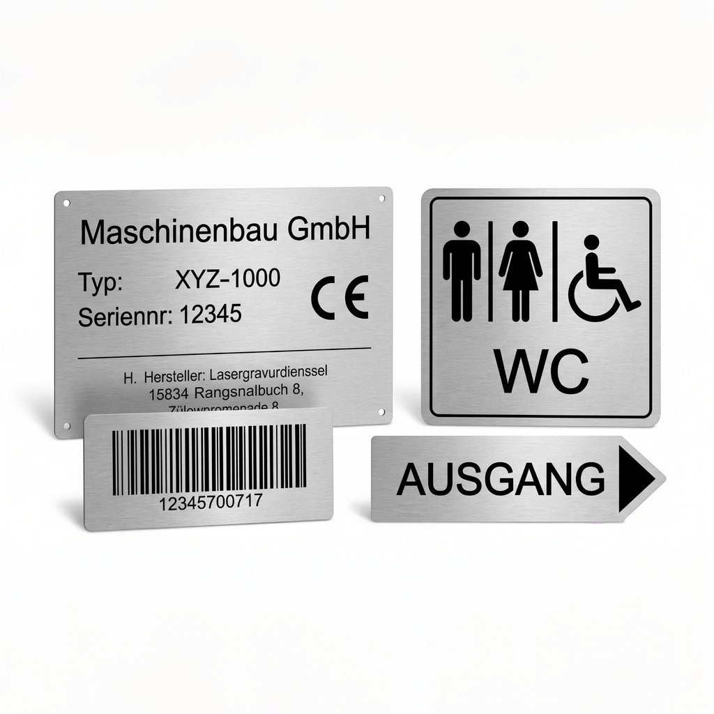 Premium Firmenschild / Namenschild mit Wunschgravur 200 x 100 mm
