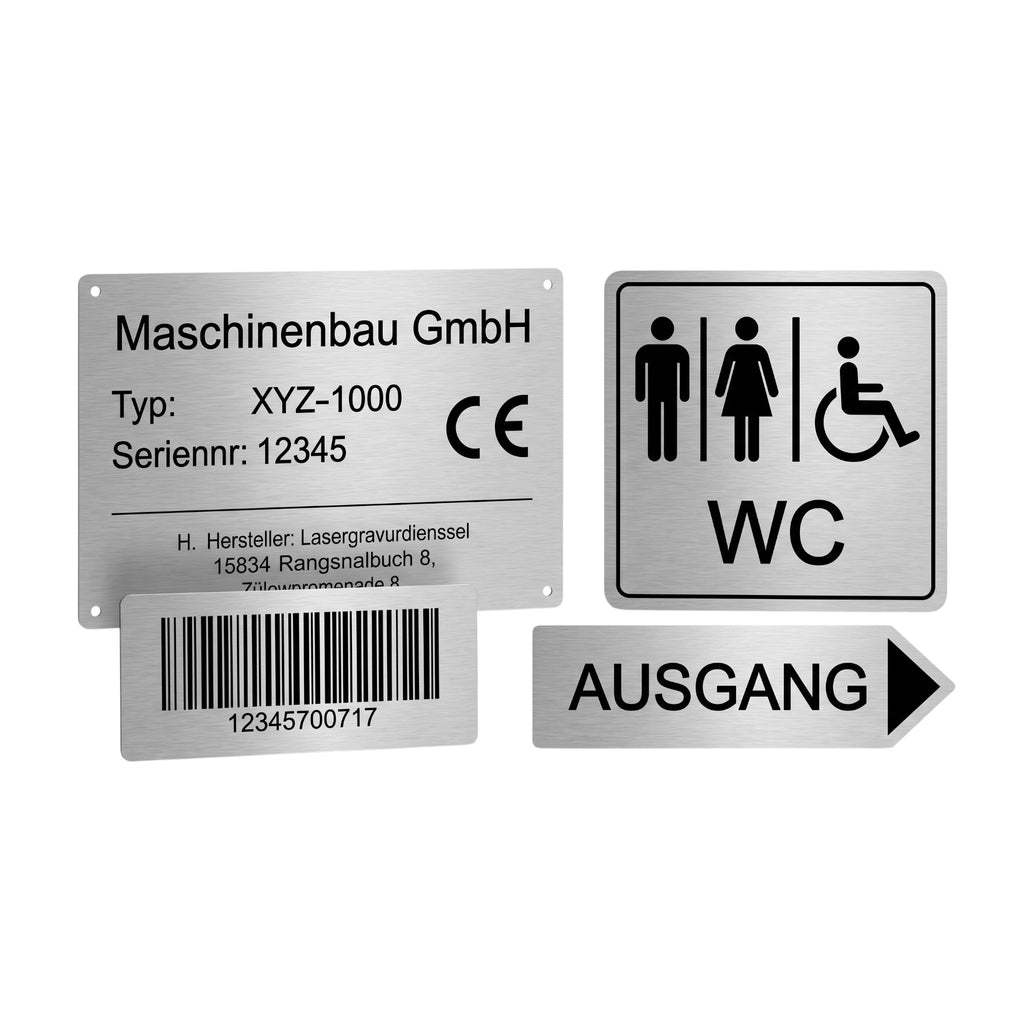 Premium Firmenschild / Namenschild mit Wunschgravur 100 x 50 mm