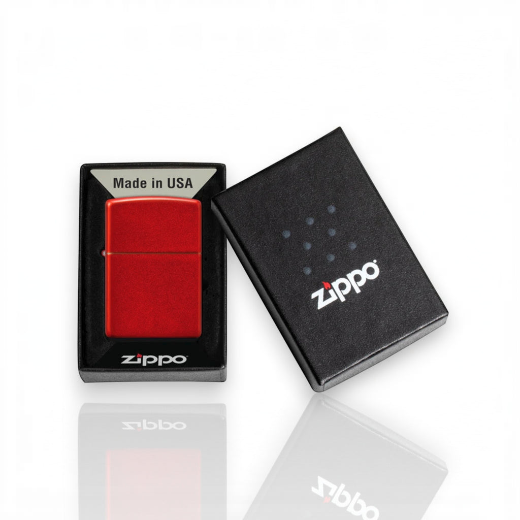 Original Zippo® Feuerzeug Regular Metallic Red mit Personalisierter Gravur