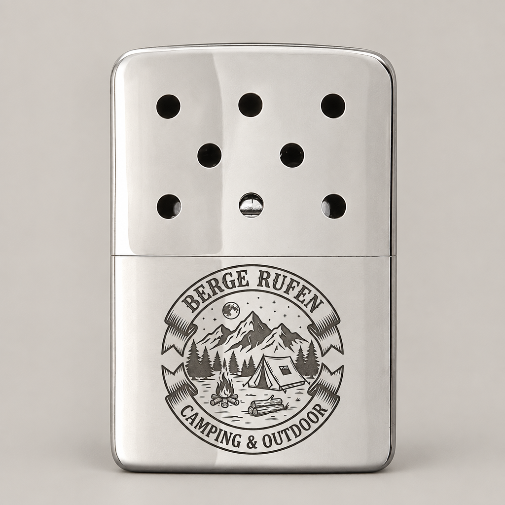 Original Zippo Handwärmer (6 Stunden, Hochglanz-Chrom) mit individueller Lasergravur