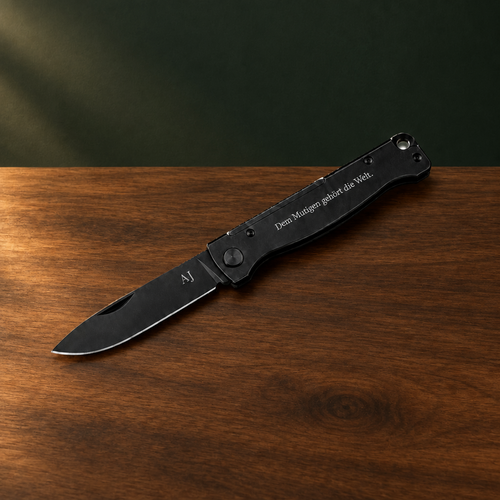 Böker Plus Atlas All Black Taschenmesser mit persönlicher Lasergravur