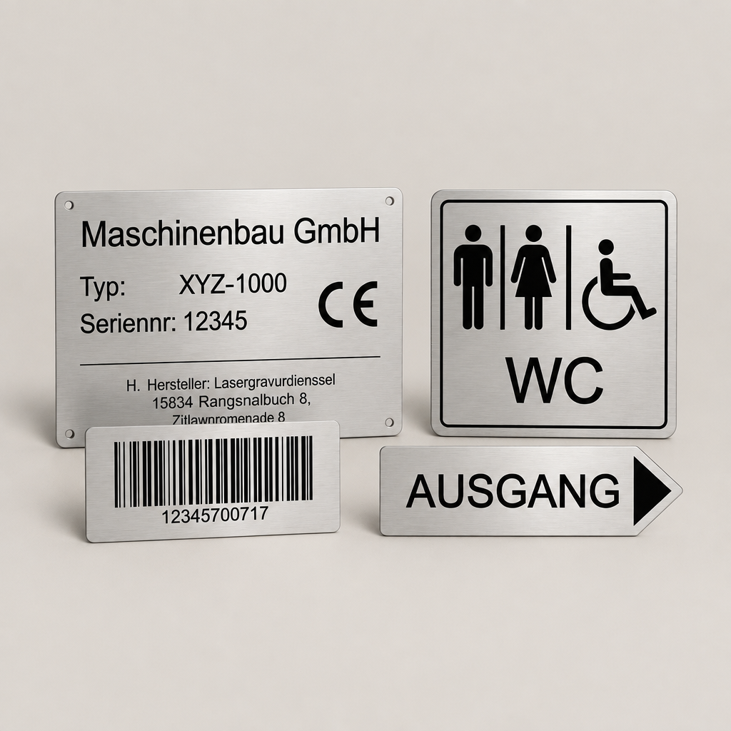 Premium Firmenschild / Namenschild mit Wunschgravur 150 x 50 mm