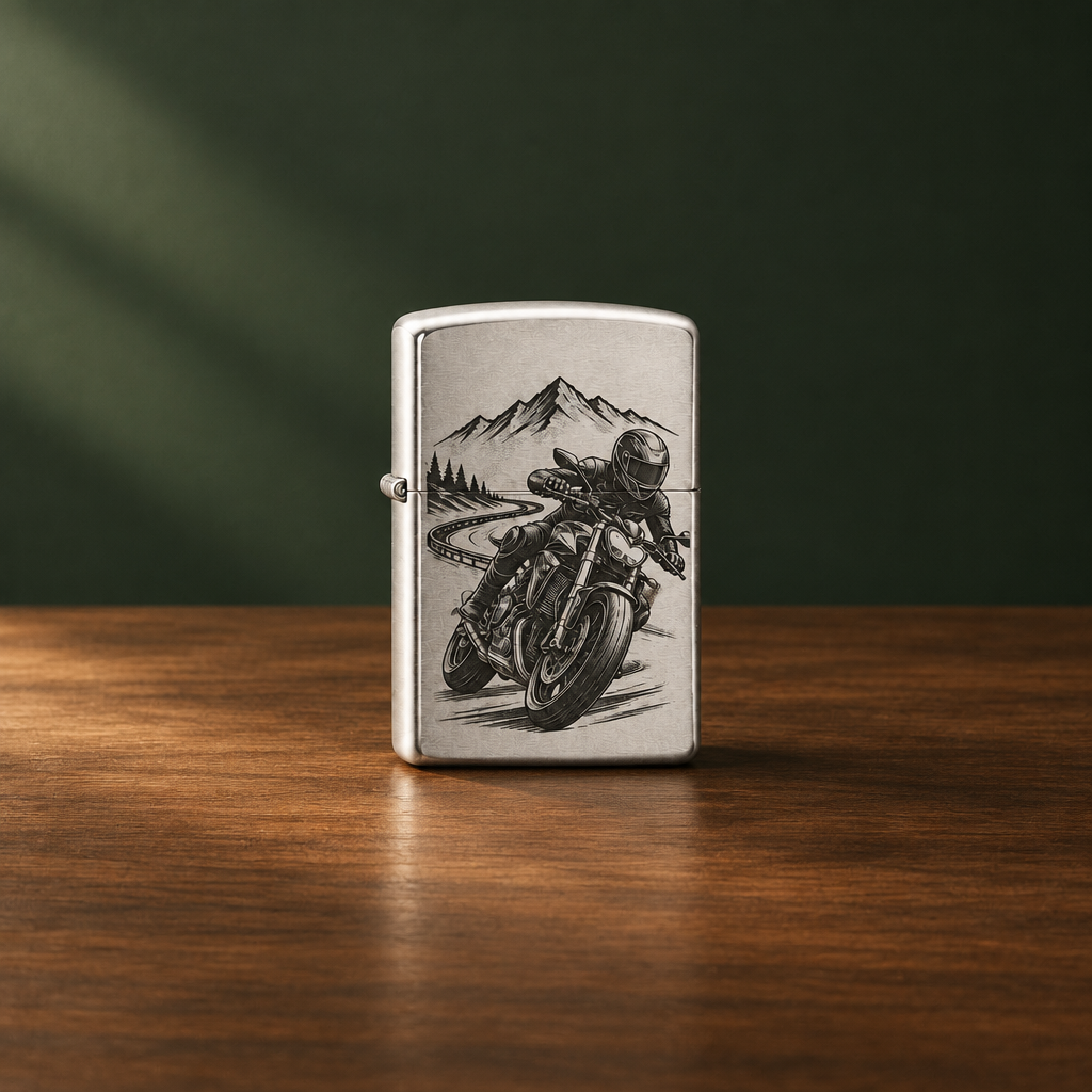 Original Zippo® Feuerzeug Brushed Chrome mit Personalisierter Gravur