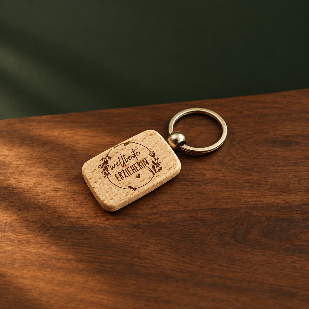 Personalisierter Schlüsselanhänger – Holz