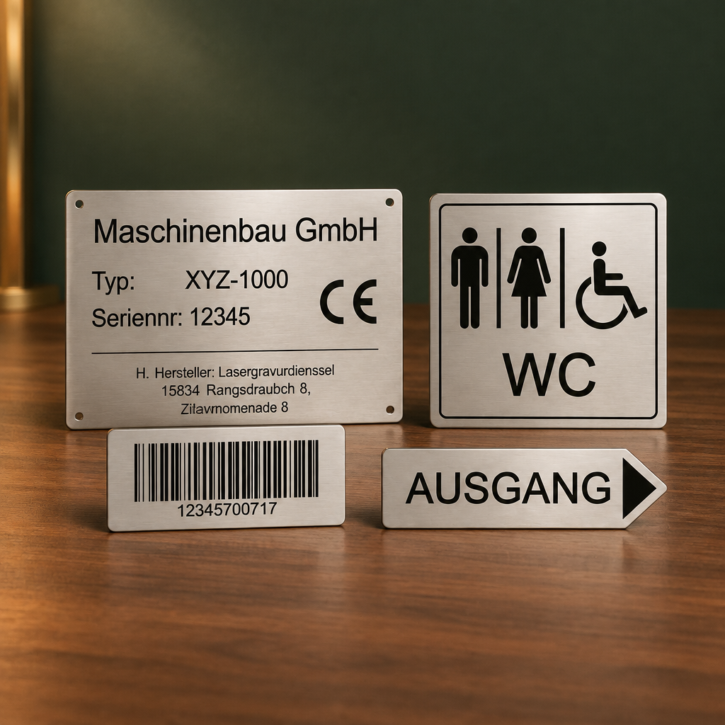 Premium Firmenschild / Namenschild mit Wunschgravur 150 x 50 mm