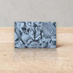 HUNTERLASE personalisierte Aluminium Fotokarte mit Eisbecher und Sommer-Waffel, kratzfeste Lasergravur, Kreditkartenformat