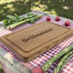 HUNTERLASE massives Eichenholz Schneidebrett 30x20cm mit Saftrille, ideal als Servierbrett