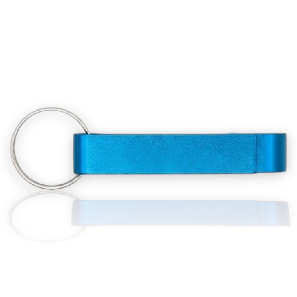 HUNTERLASE Flaschenöffner aus Aluminium in Blau mit Schlüsselring