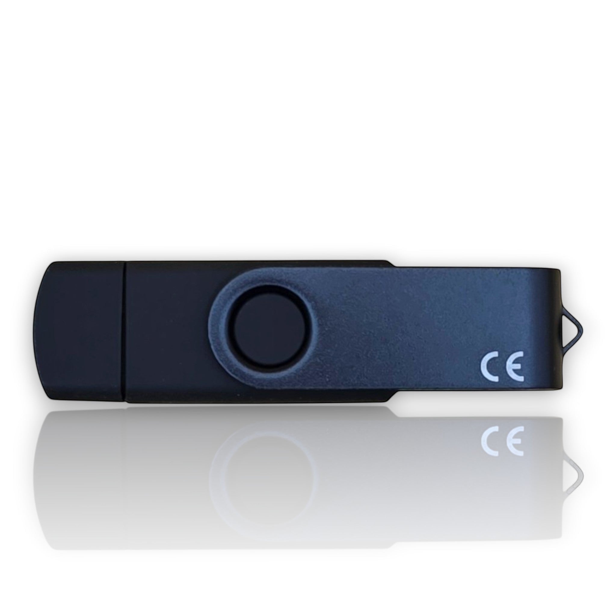 HUNTERLASE USB-Stick aus schwarzem Metall mit USB-C Anschluss und Platz für eine individuelle Lasergravur