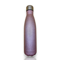 HUNTERLASE Thermoflasche in Glitzer-Pink mit silbernem Verschluss, personalisierbar, ideal für Sommer und Reisen.