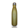 HUNTERLASE glitzernde goldene Thermosflasche mit silbernem Verschluss, personalisierbar, 500ml