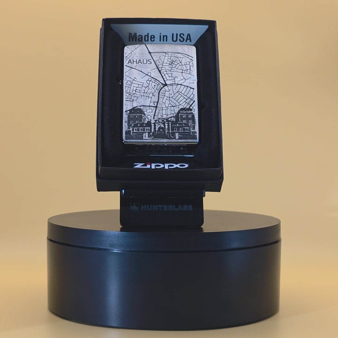 Original Zippo® Feuerzeug Brushed Chrome mit Gravur Heimatliebe "Ahaus"