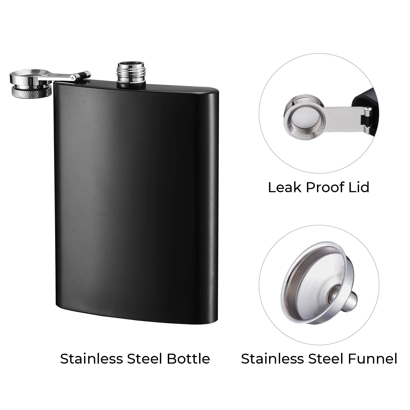 Premium Edelstahl Flachmann (8 oz / 236 ml) – Mit deiner individuellen Lasergravur