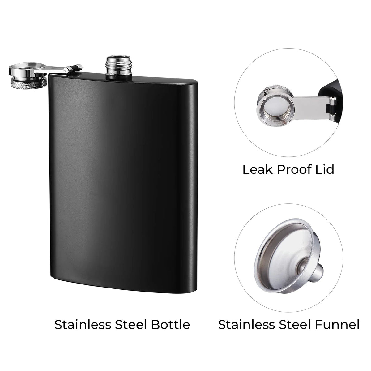 Premium Edelstahl Flachmann (8 oz / 236 ml) – Mit deiner individuellen Lasergravur